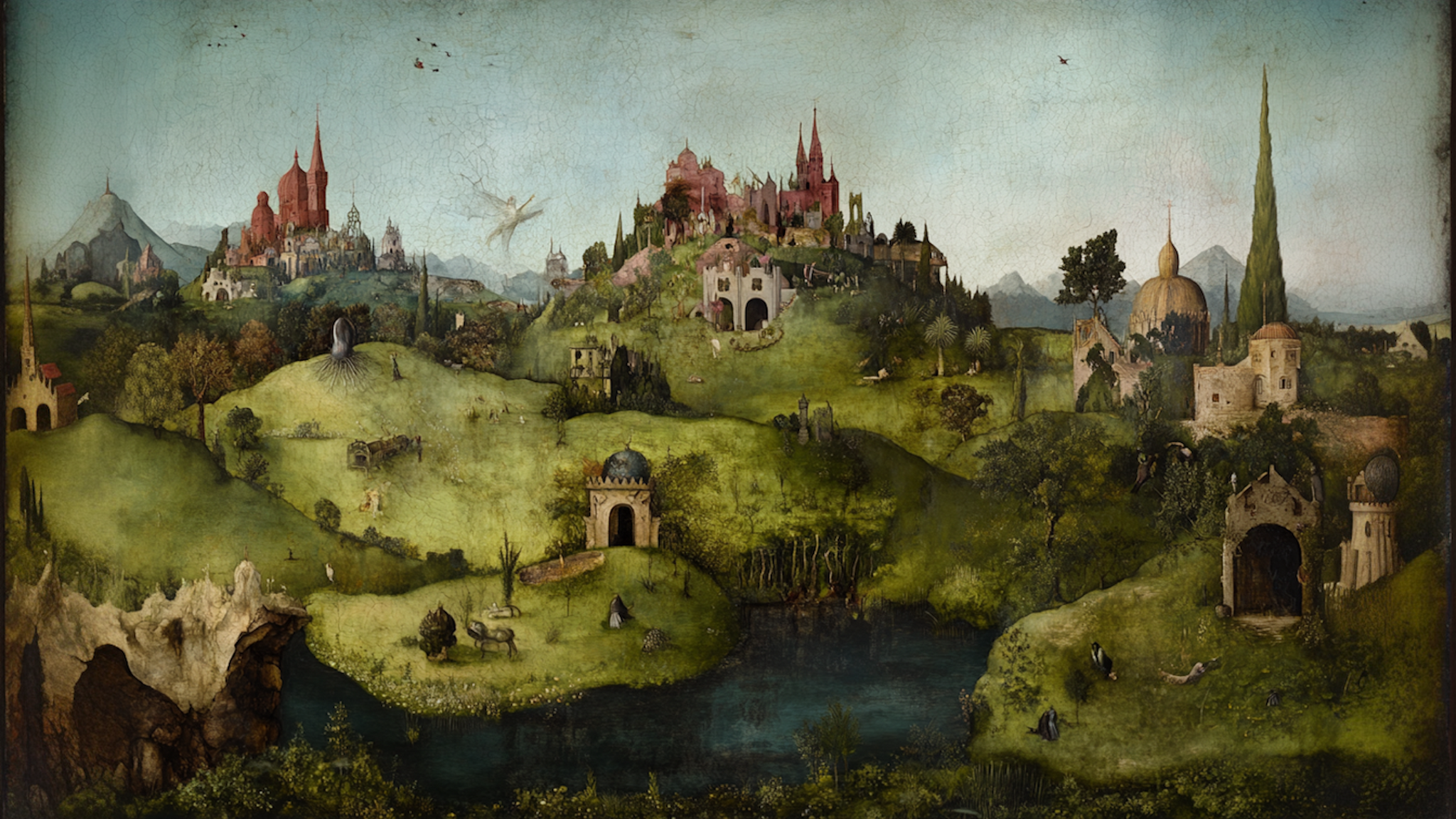 Dreamlike medieval fantasy world with enchanting storybook details – 4K digital art for Samsung Frame TV