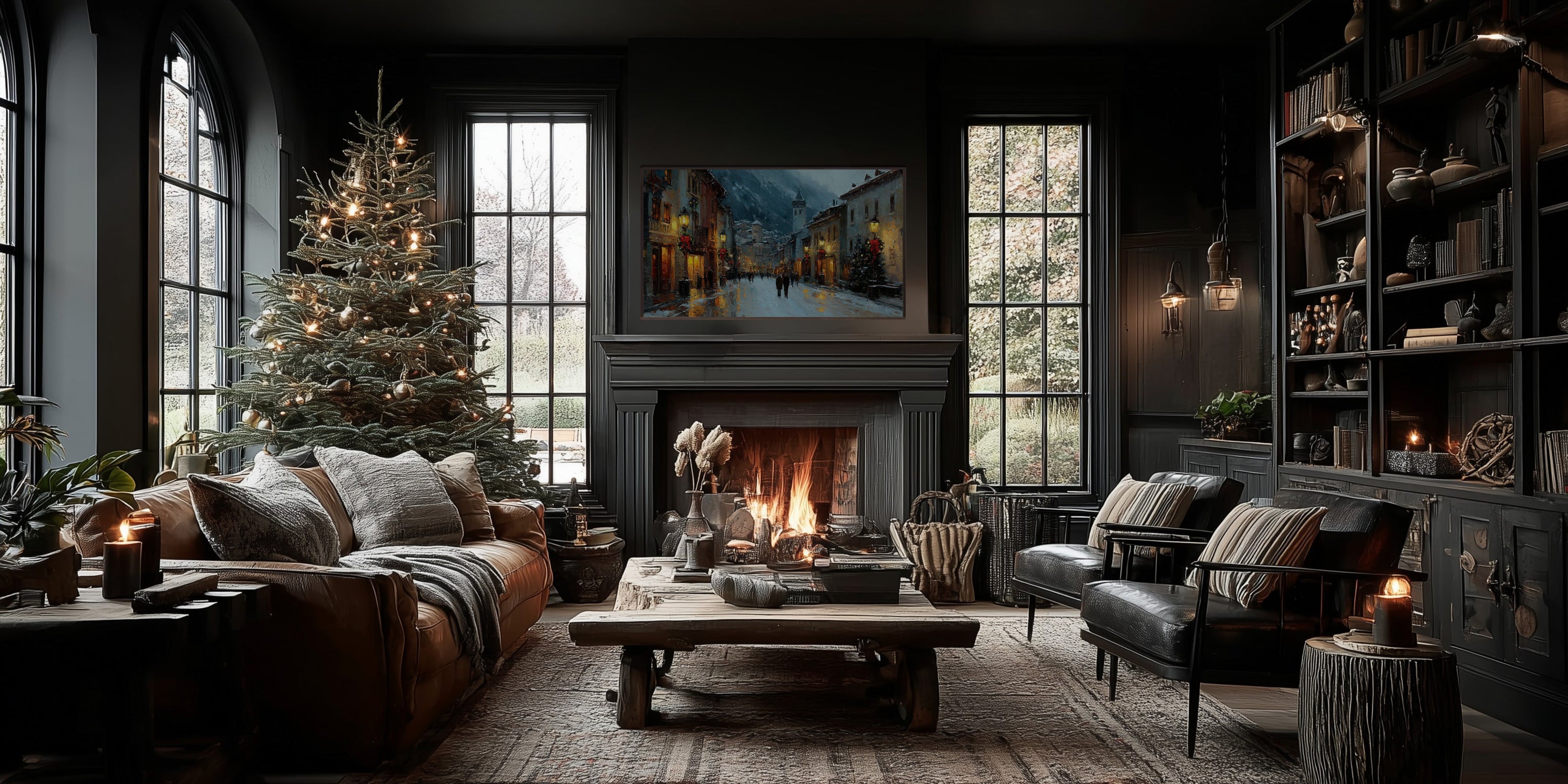 Alpine Noel Free Christmas Village Frame TV – November Free Art