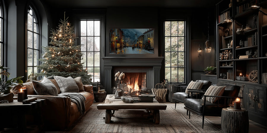 Alpine Noel Free Christmas Village Frame TV – November Free Art