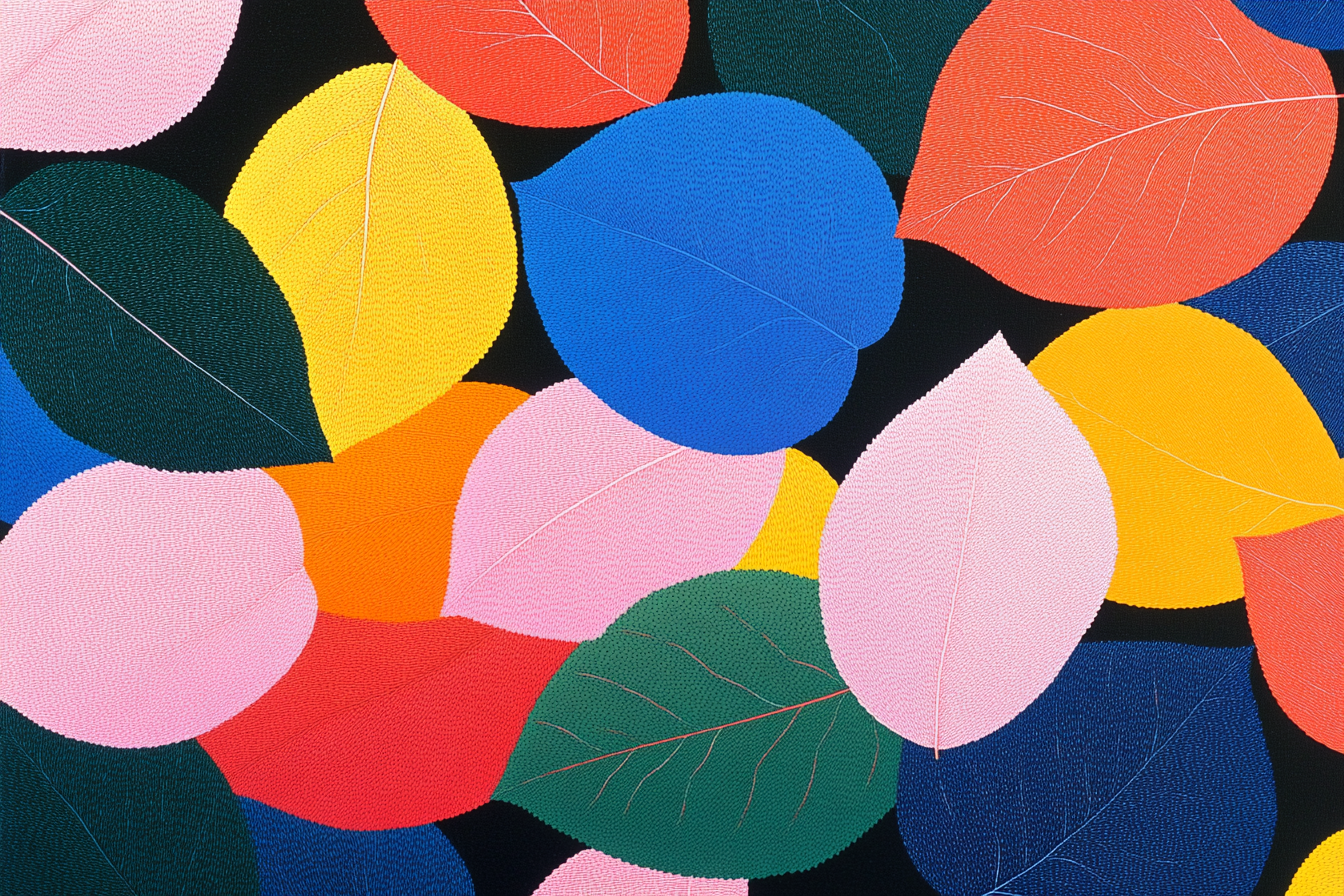 Abstract colorful autumn leaves composition in rich golden hues – digital artwork for Samsung Frame TV