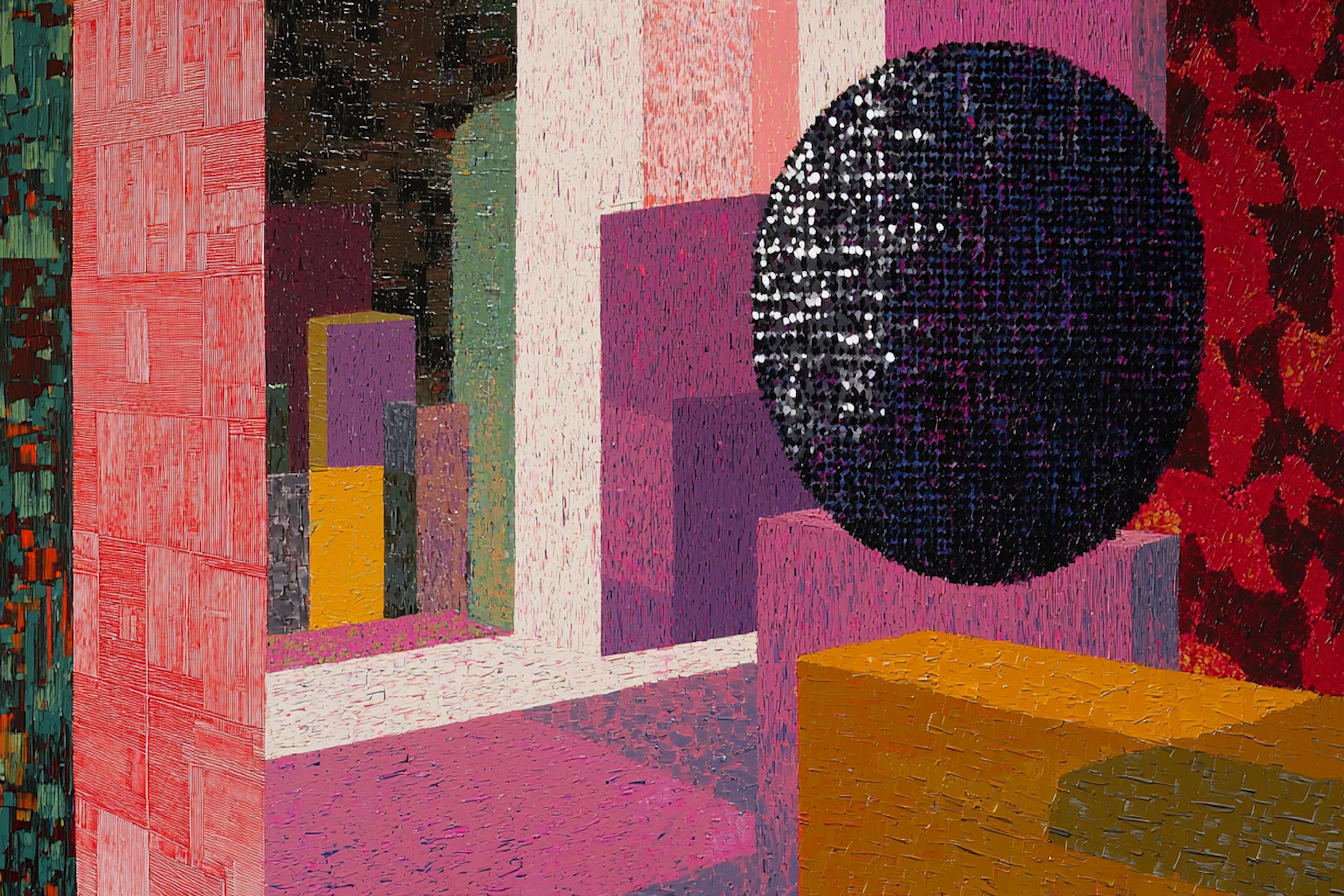 Bold geometric abstraction inspired by Hammick, Hockney, and Rothko – 4K digital masterpiece for Samsung Frame TV