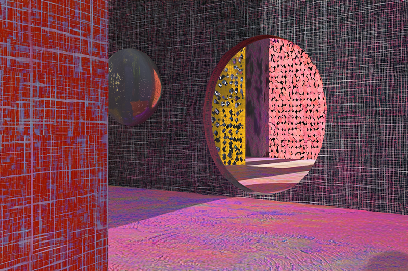 Surreal Interior Portal – Psychedelic 3D Artwork for Samsung Frame TV