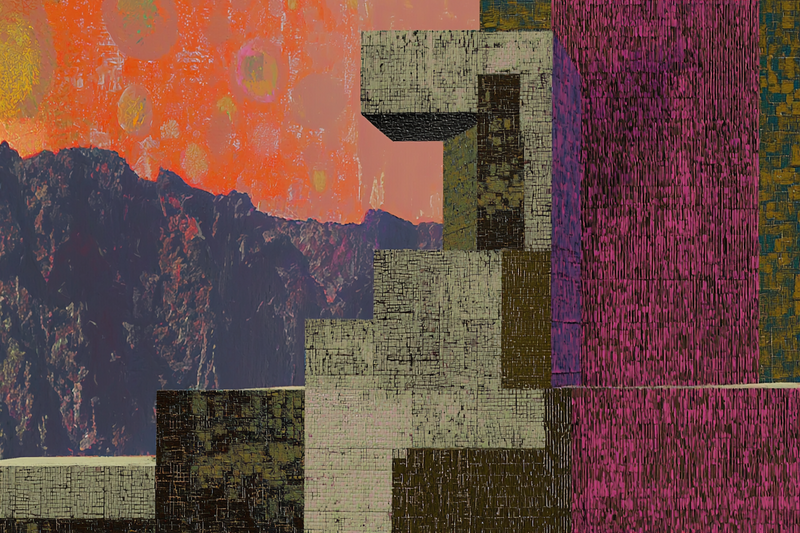 Brutalist Mirage – Surreal Geometric Desert Collage for Samsung Frame TV