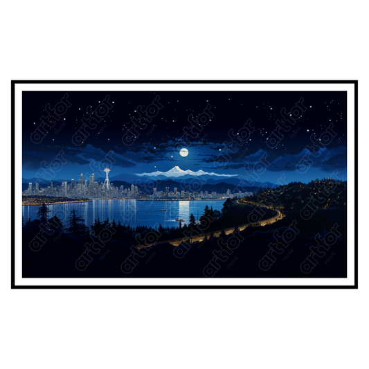 Moonlit Vancouver Dreamscape by Art for Frame
