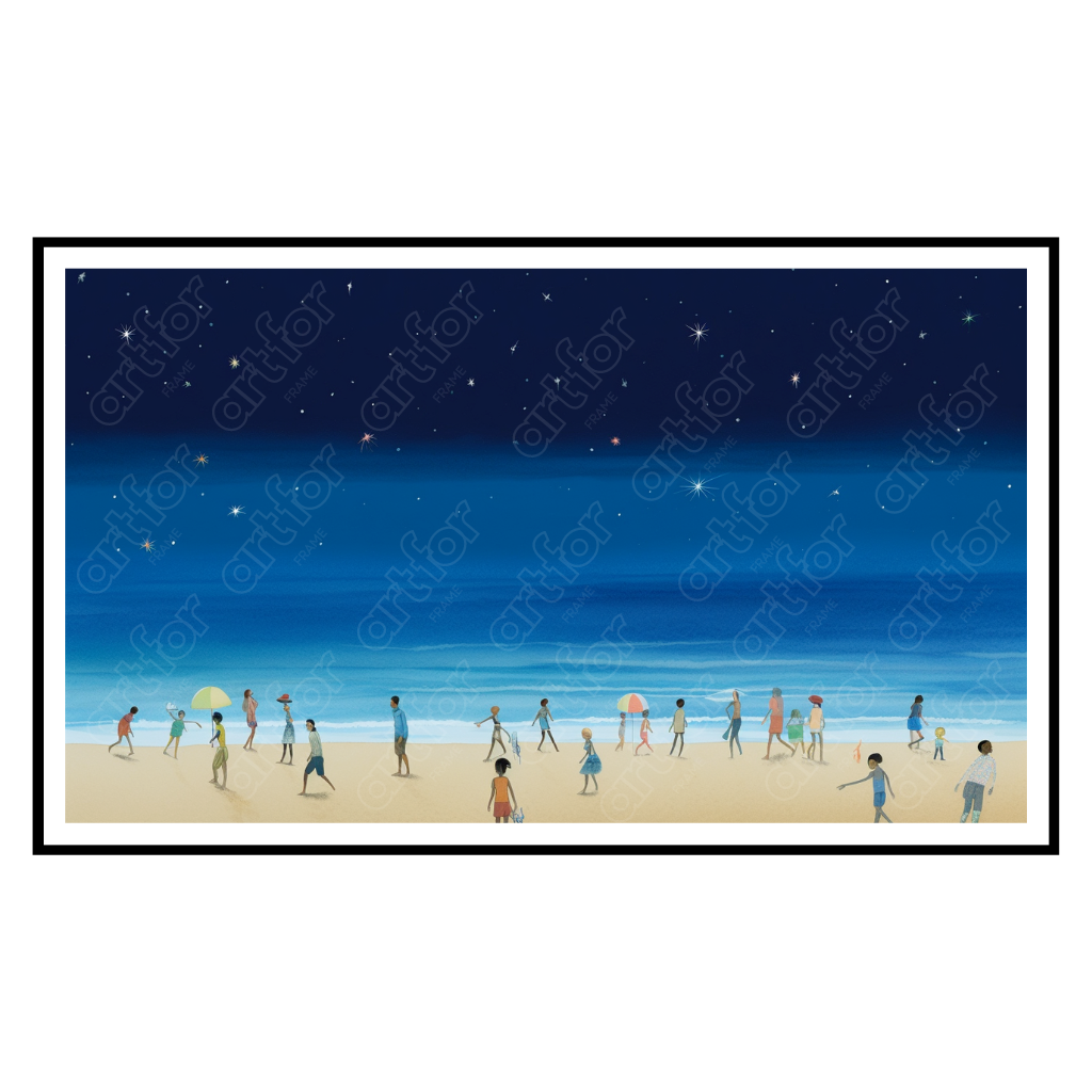 Moonlit Bioluminescent Beach