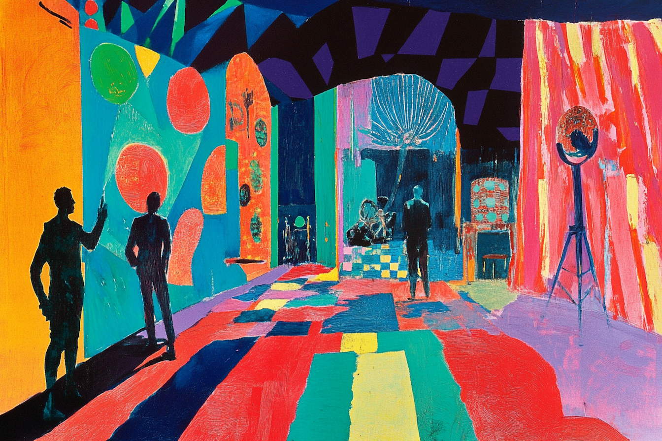 Vibrant impressionist art gallery scene with bold colors – 4K digital artwork for Samsung Frame TV