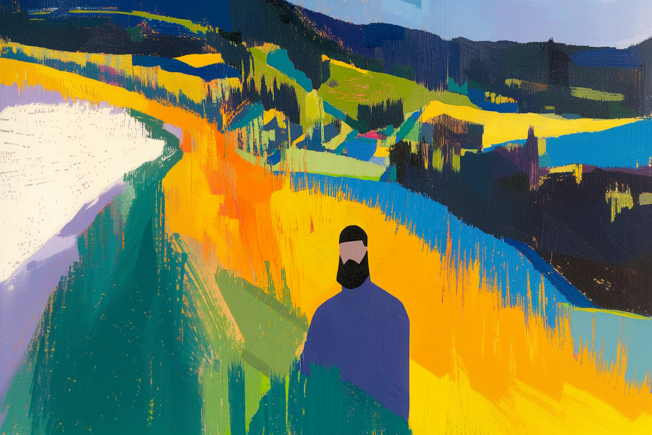 Bold minimalist landscape where abstract meets emotion – 4K digital art for Samsung Frame TV