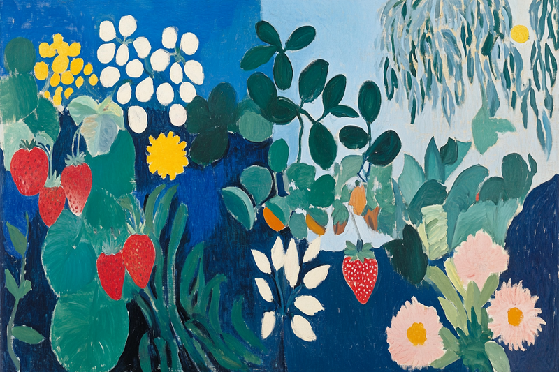 Strawberry Garden – Vibrant Botanical Variants for Samsung Frame TV