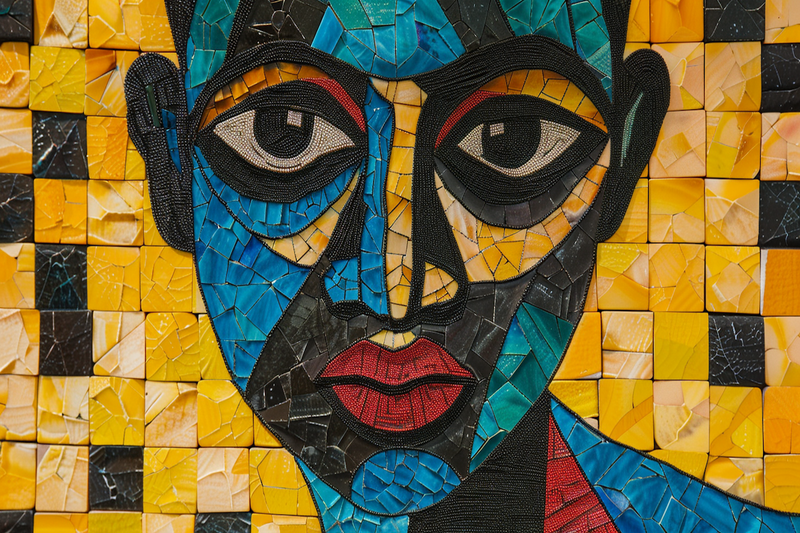 Cubist Mosaic – Bold Abstract Portrait for Samsung Frame TV