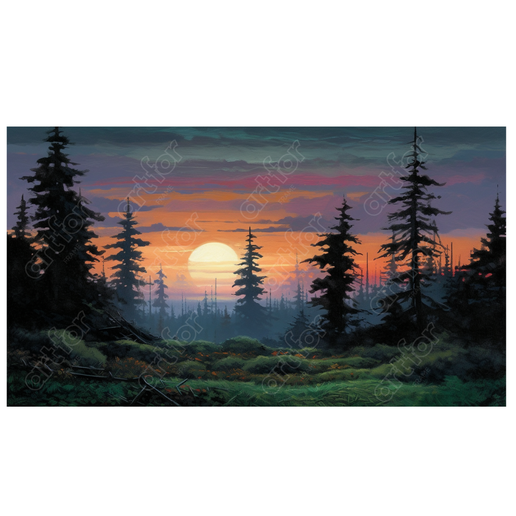 Silhouettes in the Twilight Forest by Art for Frame