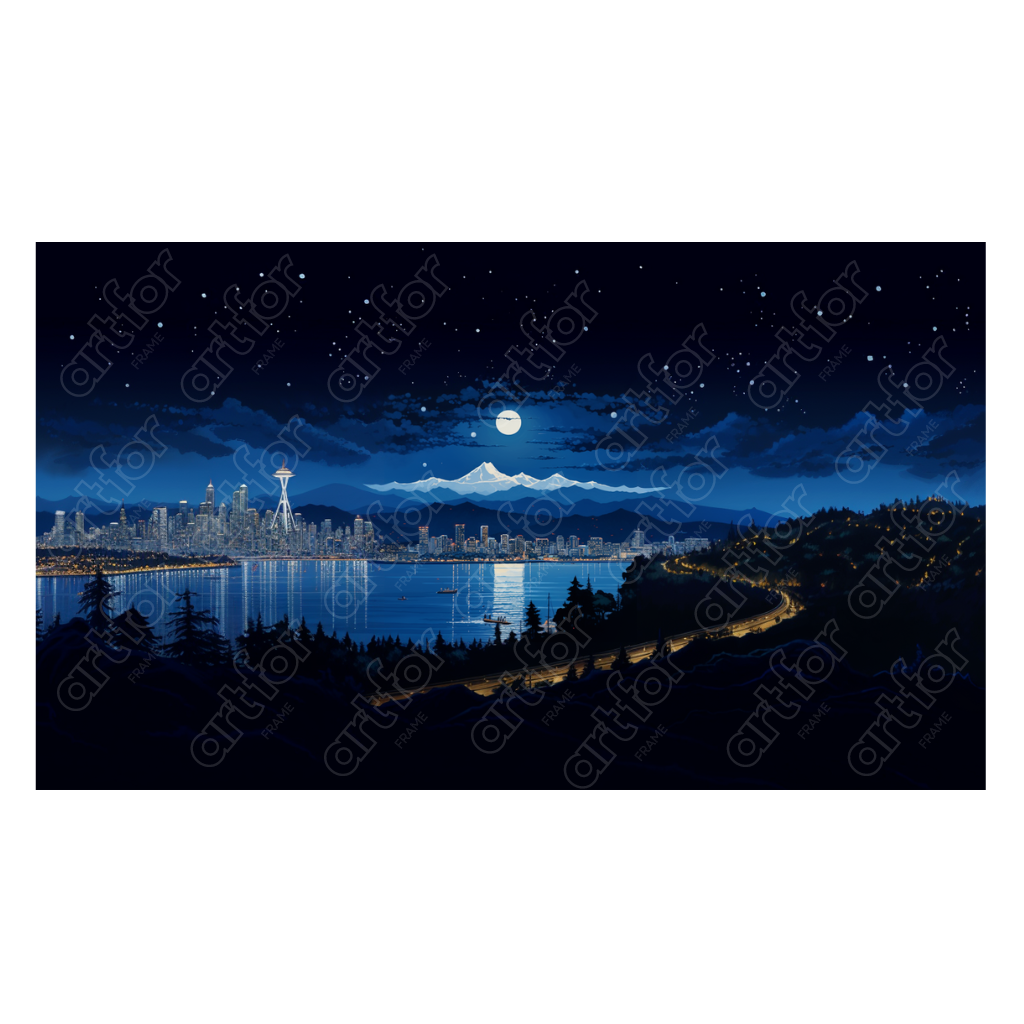 Moonlit Vancouver Dreamscape by Art for Frame