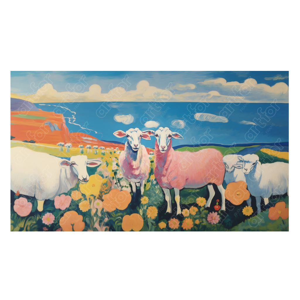 Sheep Serenade in Dufy's Dream by Art for Frame