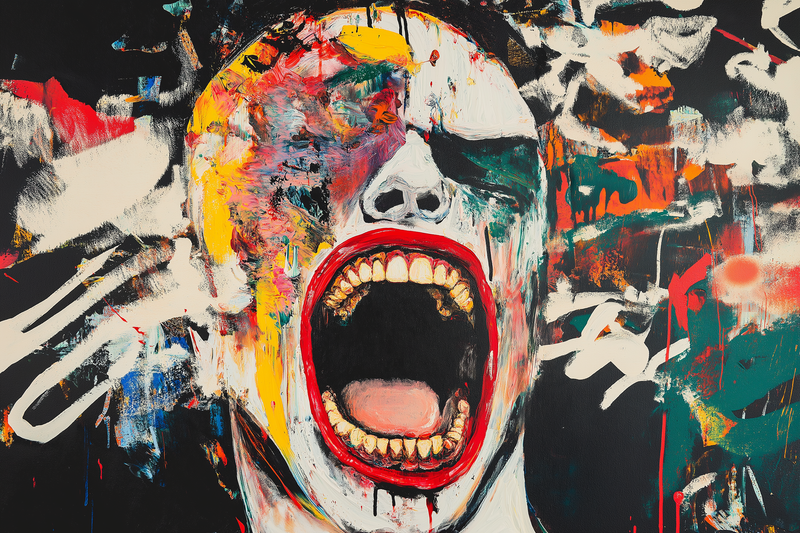 Raw Expression – Graffiti-Style Abstract Mouth Painting for Samsung Frame TV