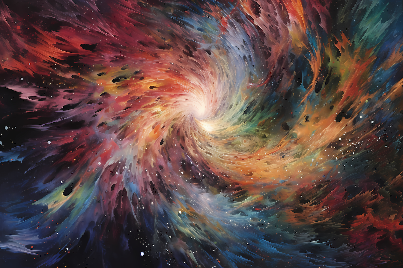 Celestial vortex of swirling galactic energy blending deep space aesthetics with abstract design – digital art for Samsung Frame TV