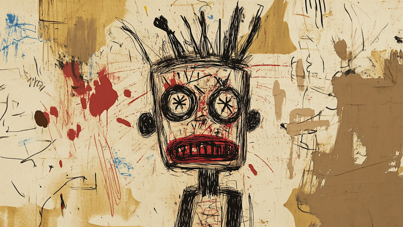 Basquiat-inspired urban portrait for bold interiors – 4K digital art ready for Samsung Frame TV