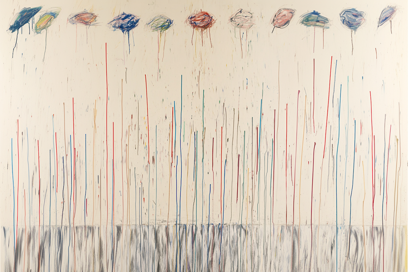 Expressionist floral stalks with painterly rain-soaked detail – 4K digital artwork for Samsung Frame TV