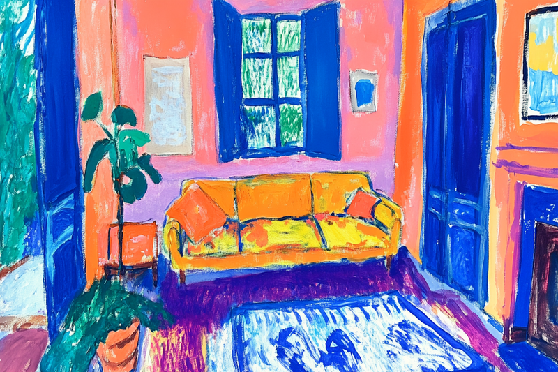 Vibrant Interior – Matisse-Inspired Room Scene for Samsung Frame TV