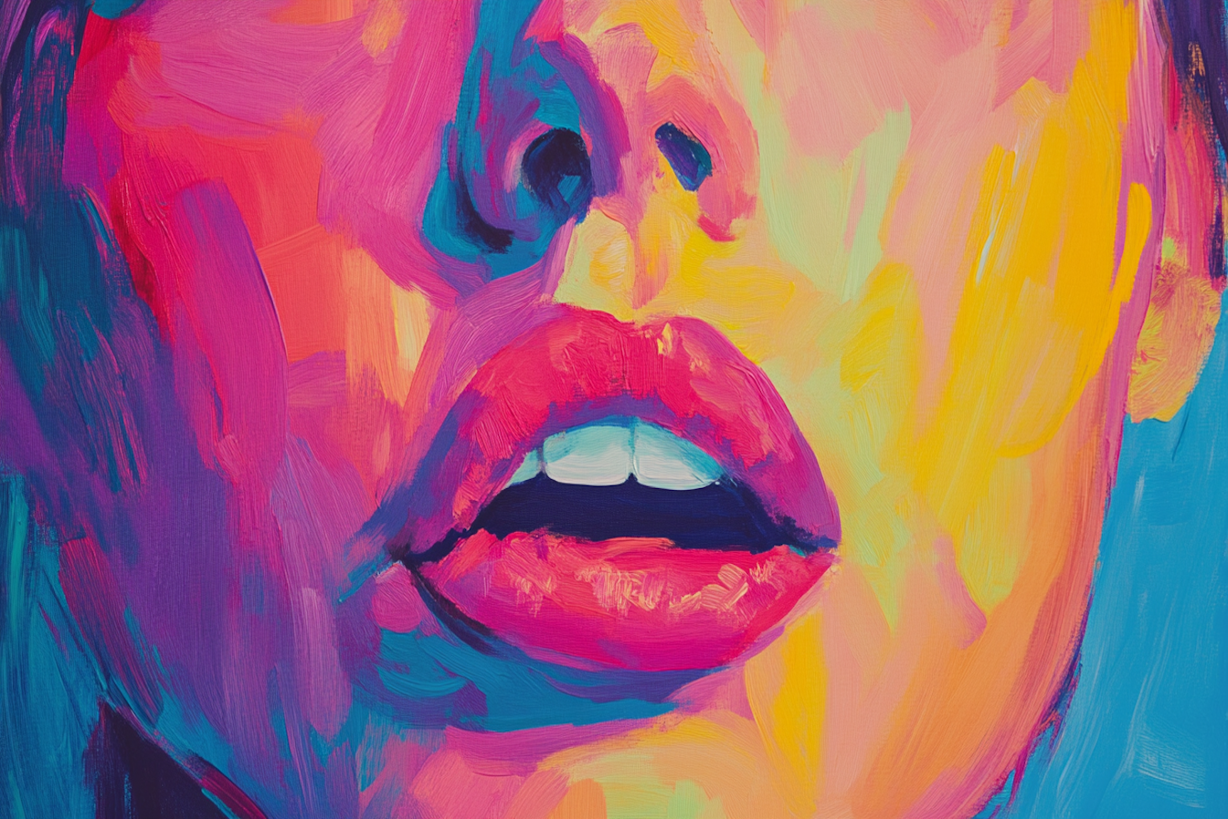 Colorful abstract lips art adding bold color perfect for modern interiors – 4K digital art for Samsung Frame TV