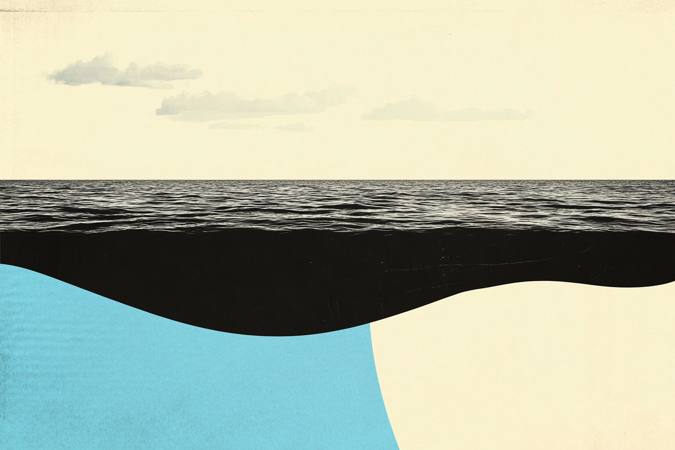 Modern minimalist ocean landscape in soothing coastal tones – 4K digital art for Samsung Frame TV