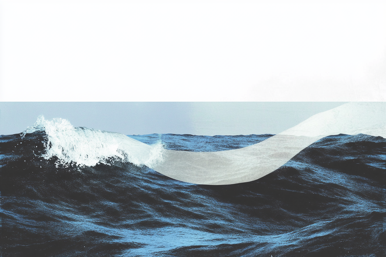 Minimalist wave and arc of light colliding in abstract ocean scene – 4K digital art for Samsung Frame TV