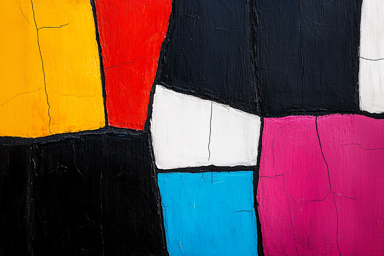 Bauhaus-style block composition in rich colors – 4K digital artwork for Samsung Frame TV