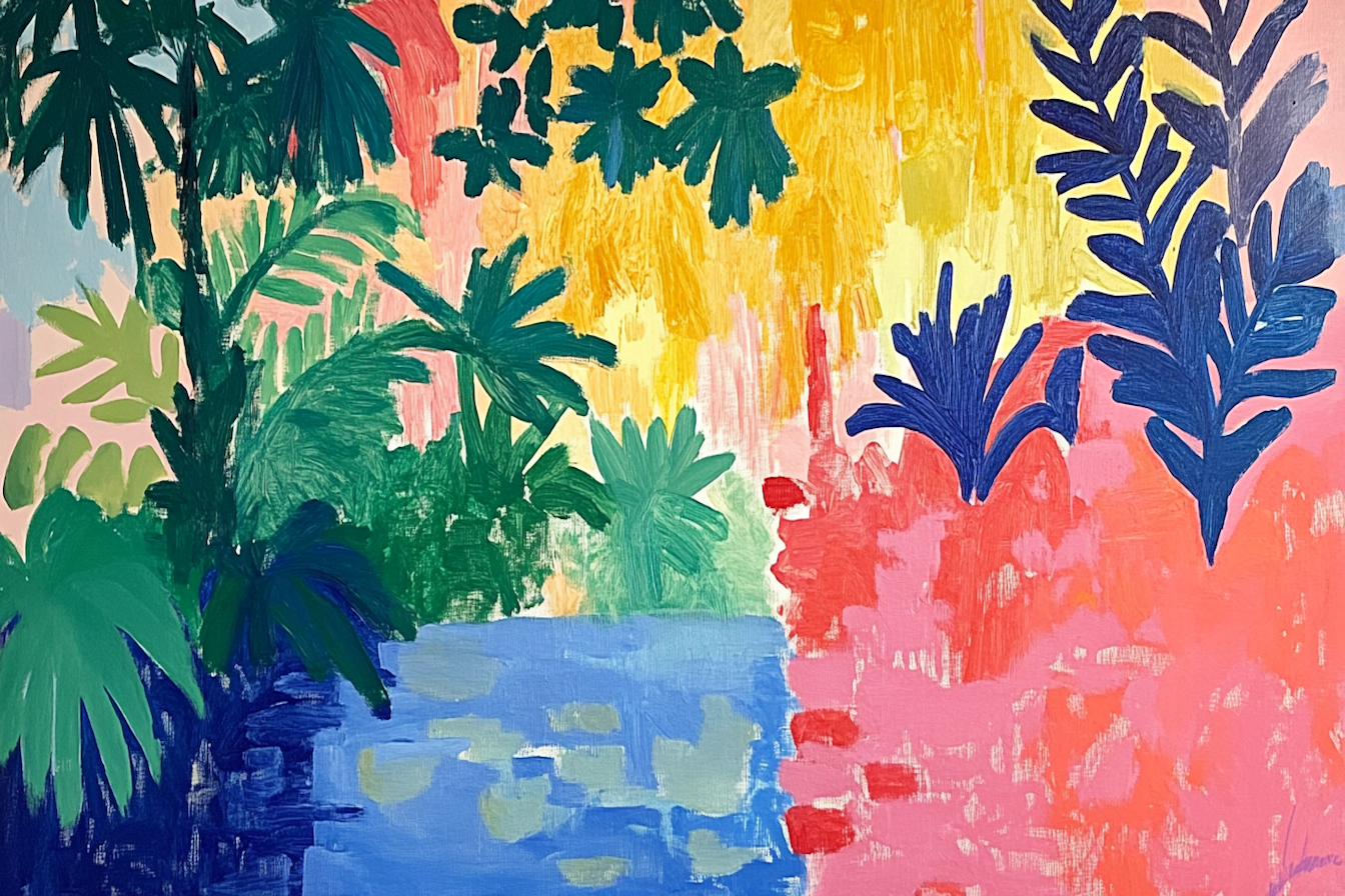 Verdant Cutouts – A Matisse-Inspired Jungle Composition