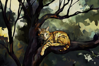 Forest Watch – Tabby Cat Digital Art Duo for Samsung Frame TV