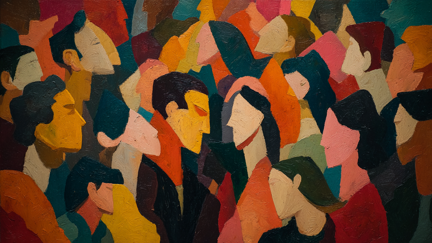 Abstract Ensemble Colorful Frame TV Art