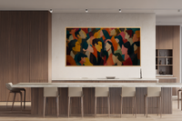 Abstract Ensemble Colorful Frame TV Art