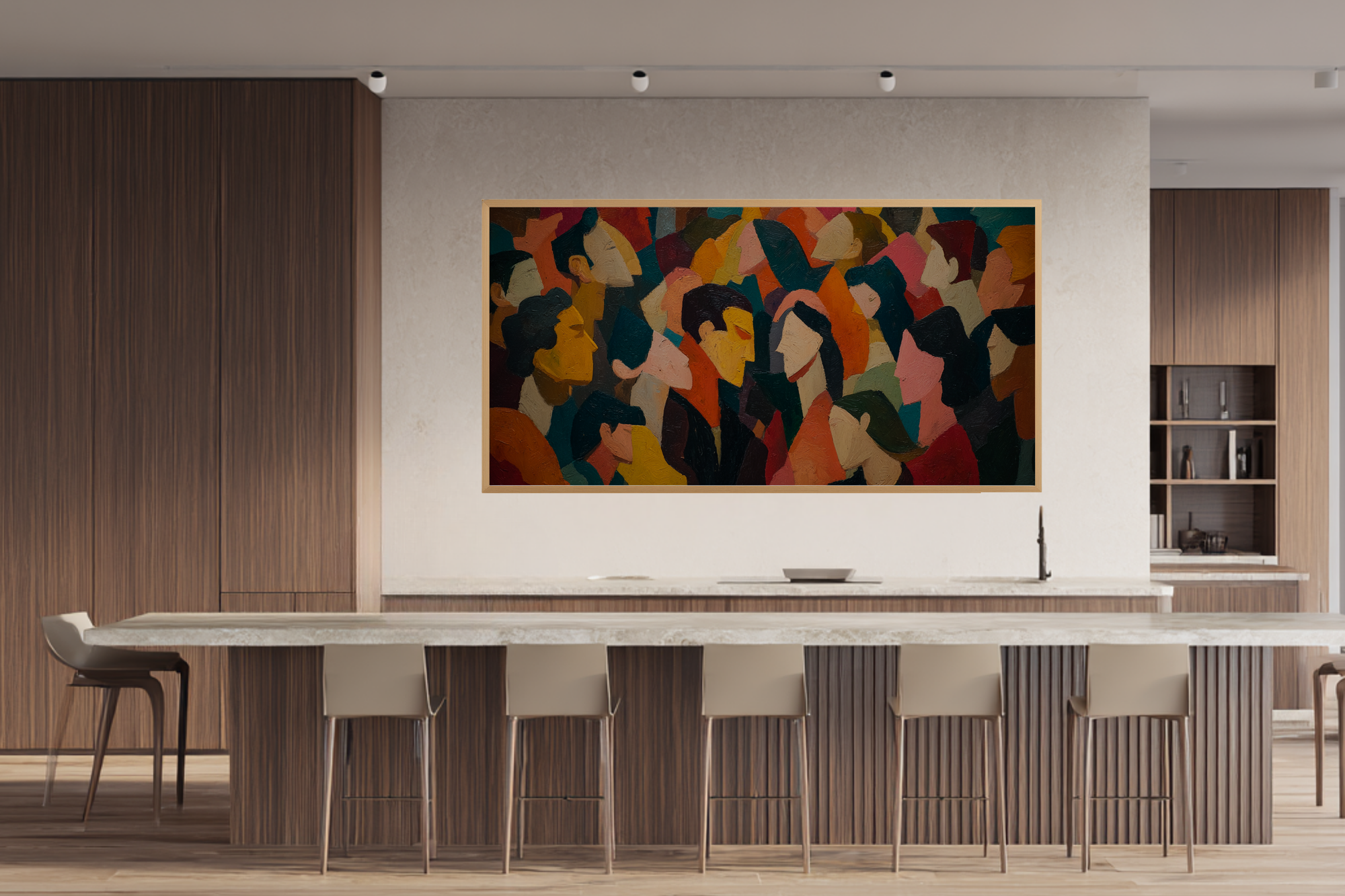 Abstract Ensemble Colorful Frame TV Art