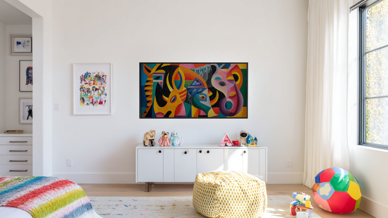 Abstract Jungle Party - Modern Kids Art for Samsung Frame TV