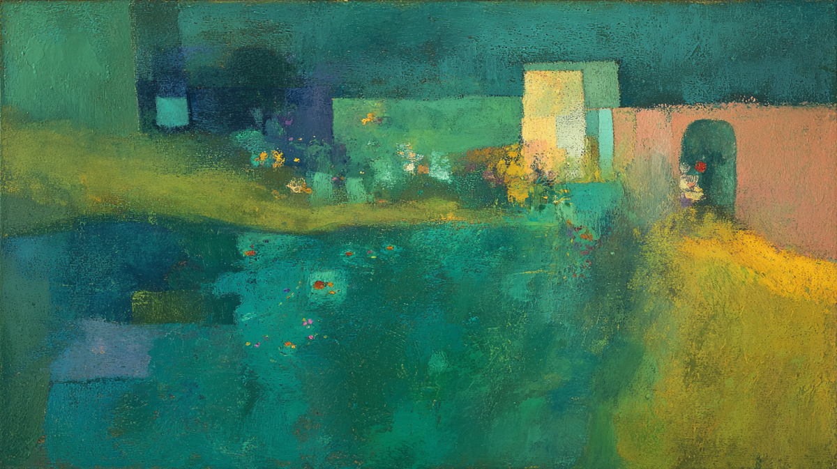 Aquatic Village – Impressionist Landscape for Samsung Frame & HiSense Canvas TV