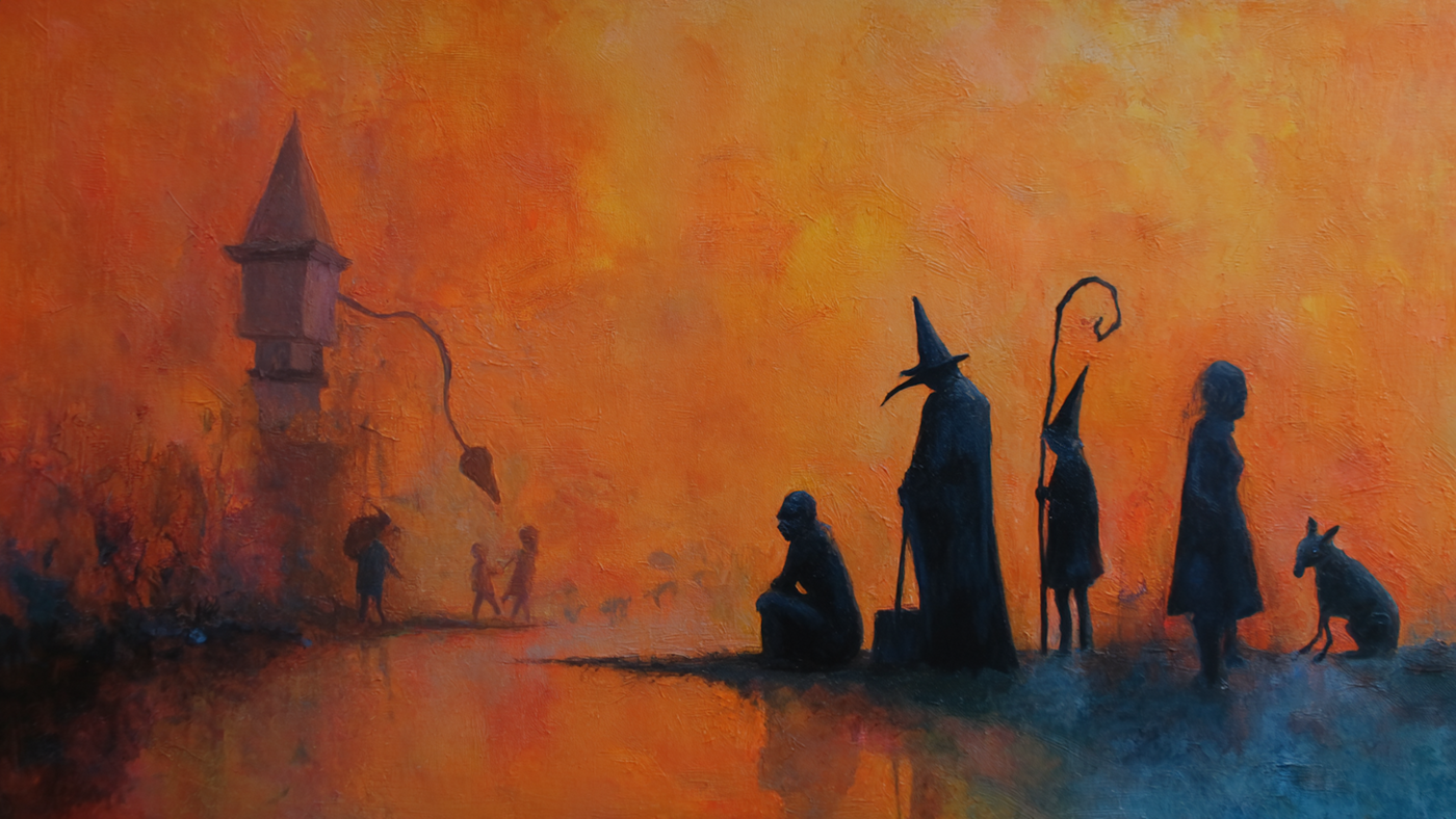 Autumn Pilgrimage - Gothic Silhouette Art for Samsung Frame TV & HiSense CanvasTV | 4K Digital Download