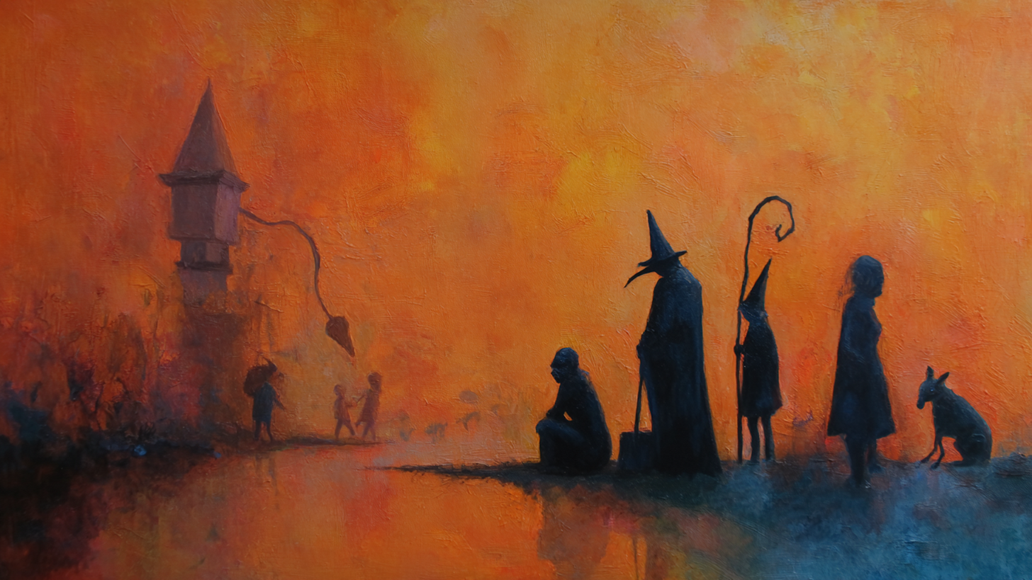 Autumn Pilgrimage - Gothic Silhouette Art for Samsung Frame TV & HiSense CanvasTV | 4K Digital Download