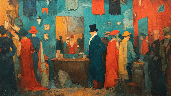 Backstage Costume Room Mirrors theatrical scene displayed on Samsung Frame TV - 4K digital download featuring performers in jewel-toned costumes with dramatic mirror reflections