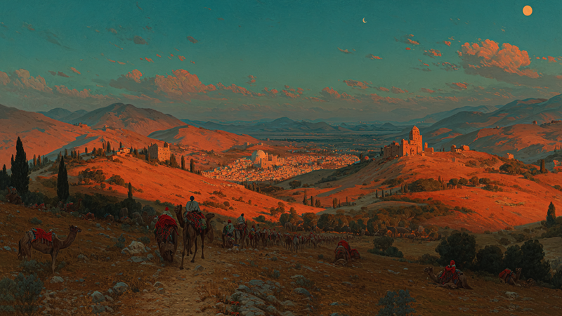 Bedouin Camp Camels Dusk