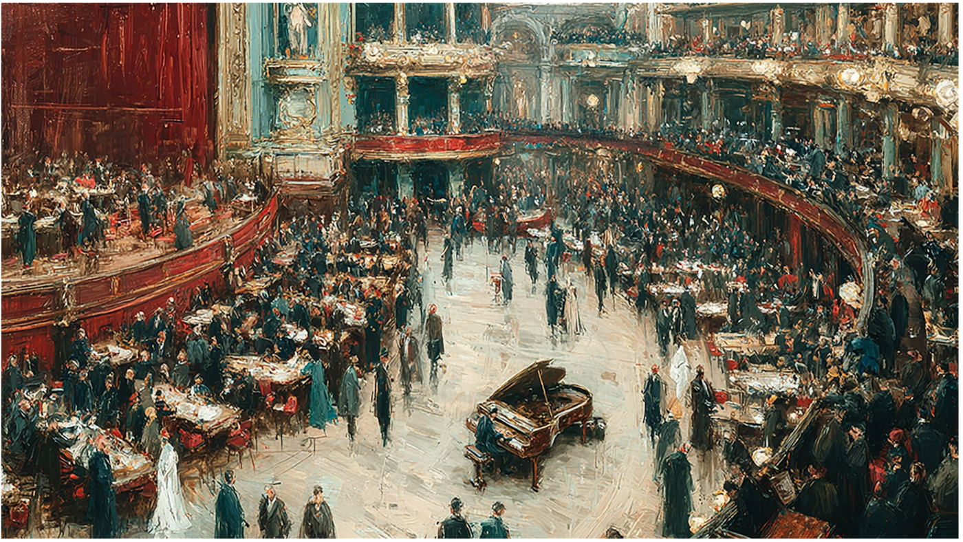 Belle Époque Evening Toulouse-Lautrec inspired café scene displayed on Samsung Frame TV - 4K digital download featuring Parisian nightlife in warm stone and linen palette