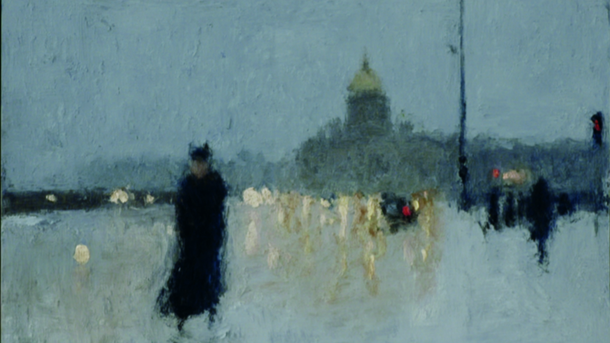 Berlin Brandenburg Twilight artwork for Frame TV & CanvasTV in elegant study - atmospheric 4K art with ocean and sky palette featuring iconic gate silhouette