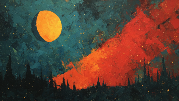 Blood Moon Crimson Forest - 4K digital art for Samsung The Frame TV