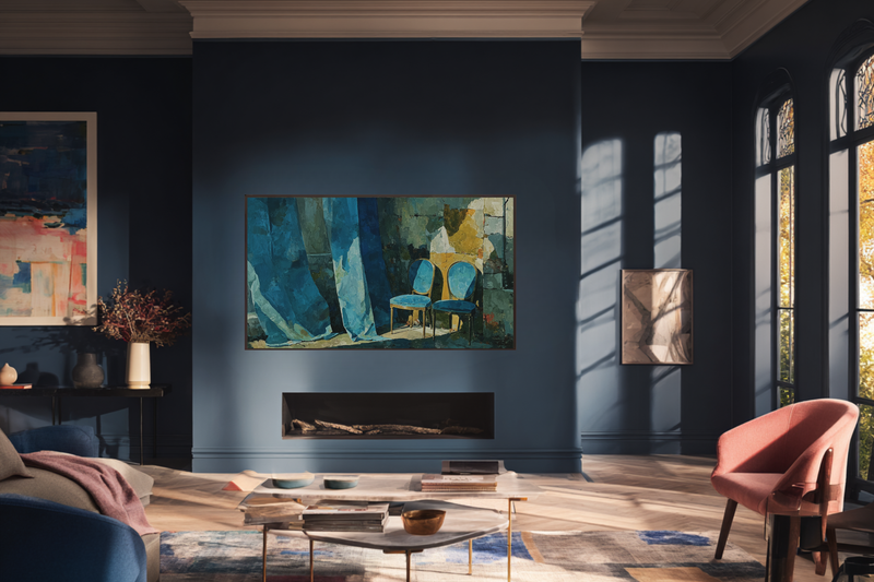 Blue Velvet Chairs Silver