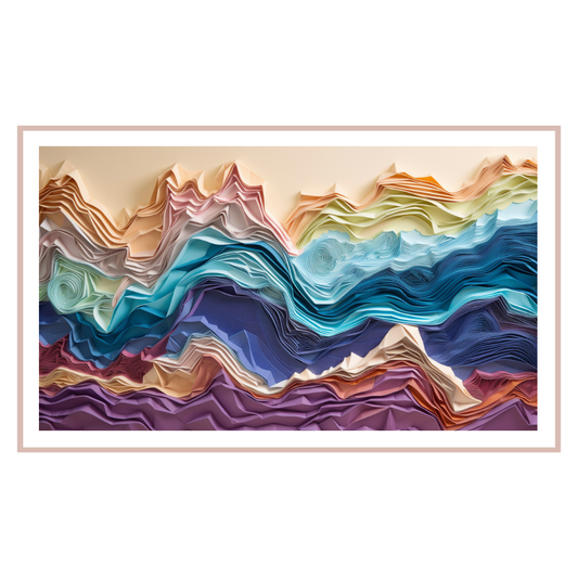 Paper Peaks: Layered Mountain Art for Samsung’s The Frame TV