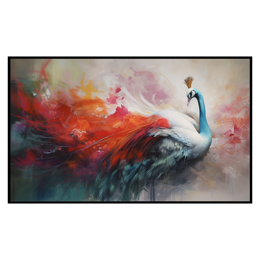 Vibrant Plumage: Majestic Peacock Art for Samsung’s The Frame TV