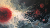 CRIMSON COSMOS - Planetary Space Art for Samsung Frame TV
