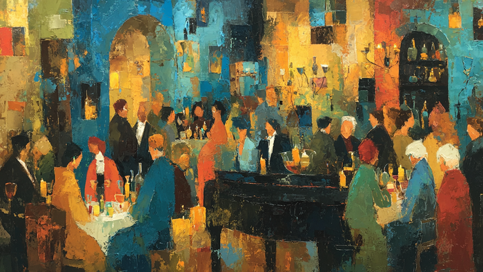 Candlelit Dinner Party Gathering - 4K digital art for Samsung The Frame TV