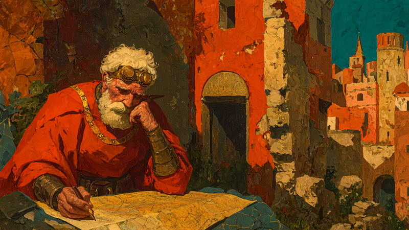 Cartographers Study Golden Light