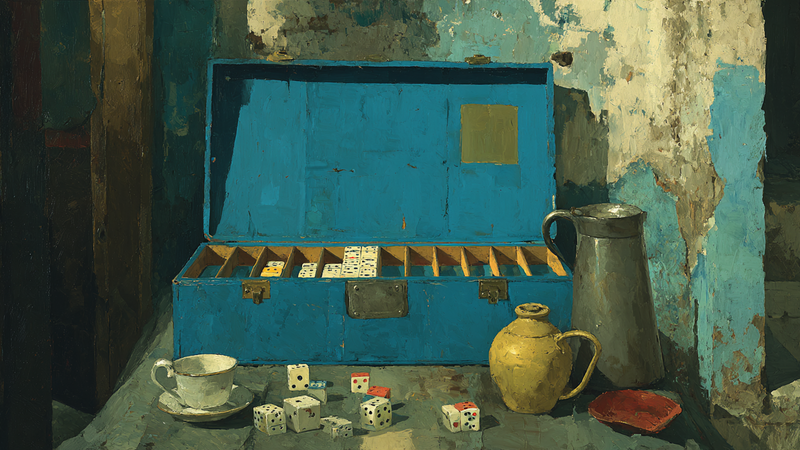 Cerulean Leather Backgammon Set