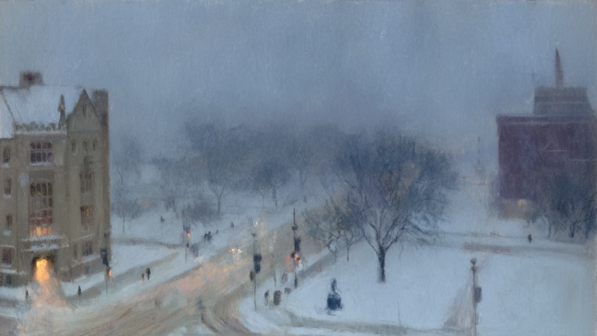 Chicago Skyline Storm displayed on Samsung Frame TV - 4K digital download featuring dramatic Lake Michigan waves with Chicago Loop silhouette in storm clouds