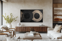 Circular Rhythm – Textured Monochrome Geometry for Samsung Frame TV