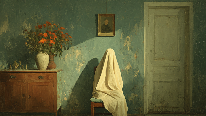 Cream Cotton Draped Chair - 4K digital art for Samsung The Frame TV