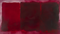 Moody abstract artwork in deep reds and maroons with painterly texture; bold visual for Samsung Frame TV display.